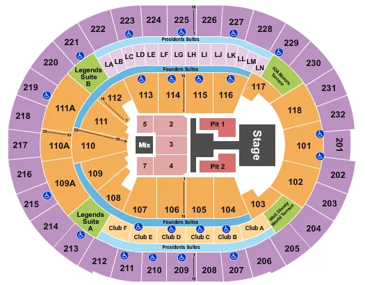 seating chart for Amway Center - Luke Bryan 1 - eventticketscenter.com