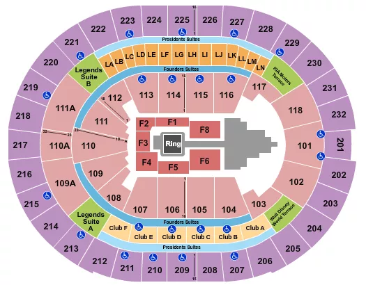 seating chart for Kia Center - WWE - eventticketscenter.com