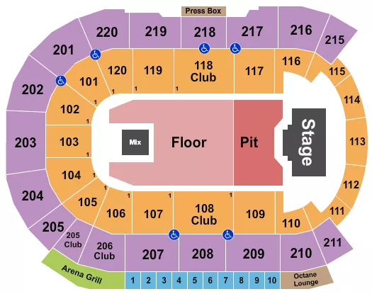 seating chart for Angel of the Winds Arena - Billy Strings - eventticketscenter.com
