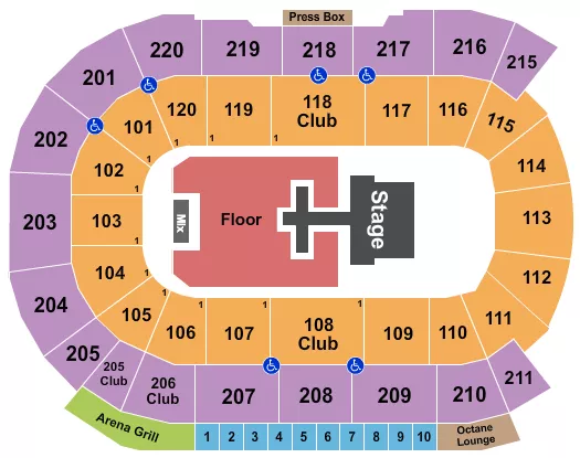 seating chart for Angel of the Winds Arena - Chris Tomlin - eventticketscenter.com