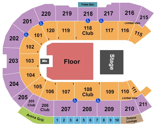 seating chart for Angel of the Winds Arena - Halfhouse 2 - eventticketscenter.com