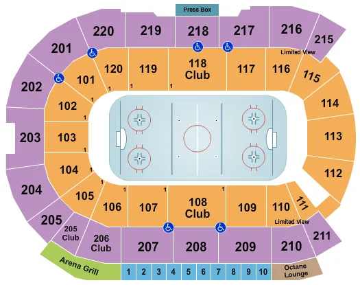 seating chart for Angel of the Winds Arena - Hockey 1 - eventticketscenter.com