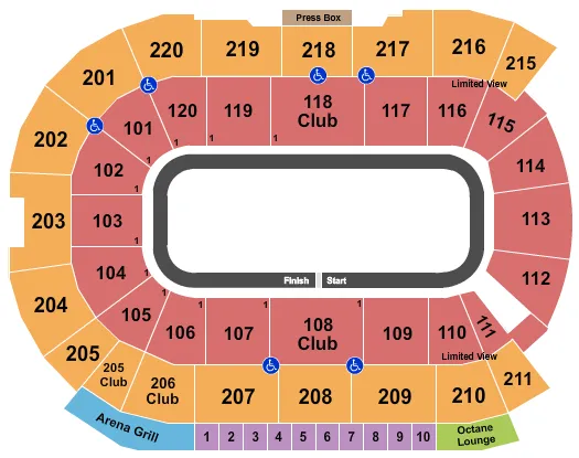 seating chart for Angel of the Winds Arena - Ice Racing - eventticketscenter.com