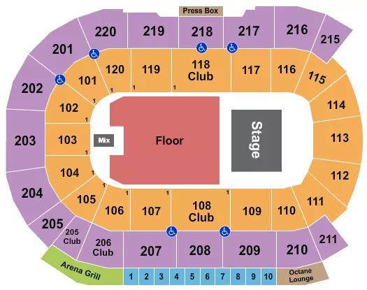 seating chart for Angel of the Winds Arena - Judas Priest - eventticketscenter.com