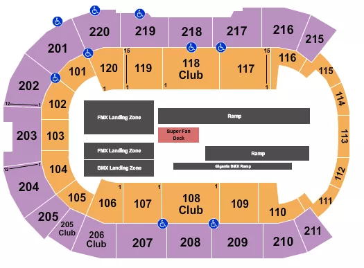 seating chart for Angel of the Winds Arena - Nitro Circus - eventticketscenter.com