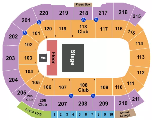 seating chart for Angel of the Winds Arena - Quarterhouse - eventticketscenter.com