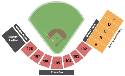seating chart for Anteater Ballpark - Baseball - eventticketscenter.com