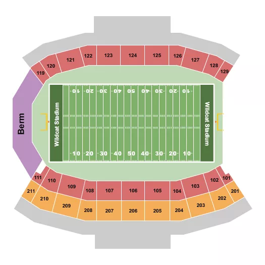 seating chart for Anthony Field at Wildcat Stadium - Football - eventticketscenter.com