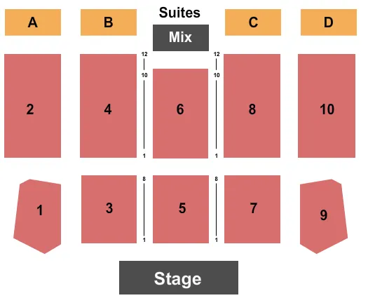 seating chart for Apache Casino Hotel - Endstage 3 - eventticketscenter.com