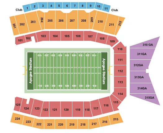 seating chart for DATCU Stadium - Football - eventticketscenter.com