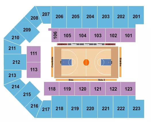 seating chart for Appalachian Wireless Arena - Basketball - Globetrotters - eventticketscenter.com