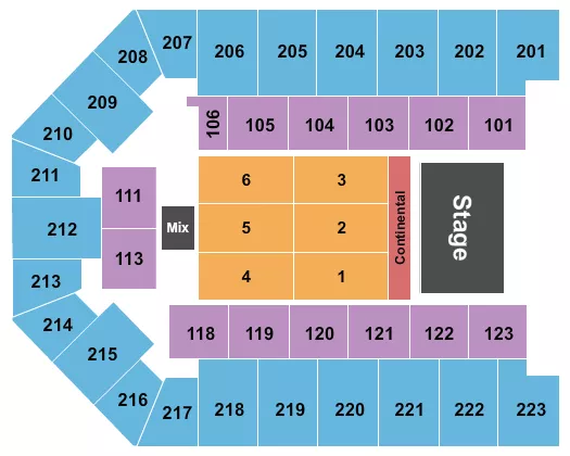 seating chart for Appalachian Wireless Arena - Comedy - eventticketscenter.com