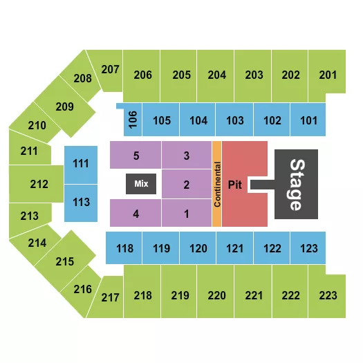 seating chart for Appalachian Wireless Arena - Ella Langley - eventticketscenter.com