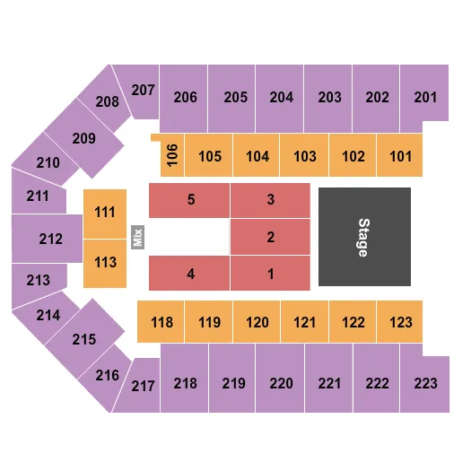 seating chart for Appalachian Wireless Arena - End Stage 4 - eventticketscenter.com