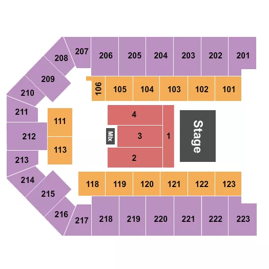seating chart for Appalachian Wireless Arena - Endstage 6 - eventticketscenter.com