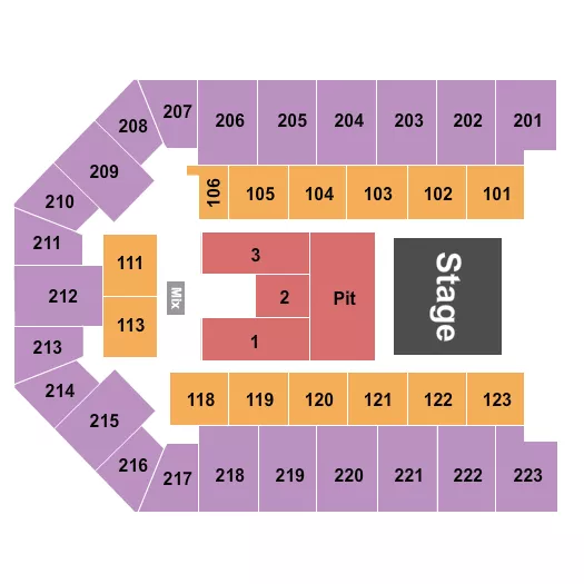 seating chart for Appalachian Wireless Arena - Endstage Pit - eventticketscenter.com