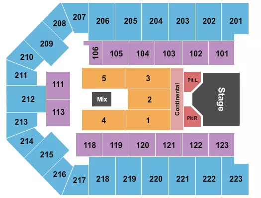 seating chart for Appalachian Wireless Arena - Koe Wetzel 2 - eventticketscenter.com