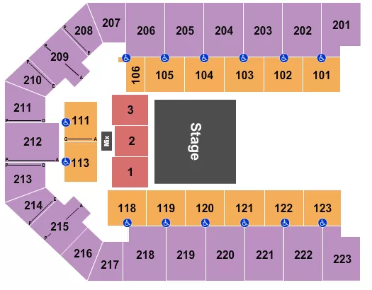 seating chart for Appalachian Wireless Arena - Quarter House 2 - eventticketscenter.com