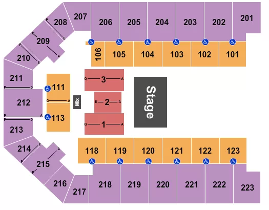 seating chart for Appalachian Wireless Arena - Quarter House 2 - eventticketscenter.com