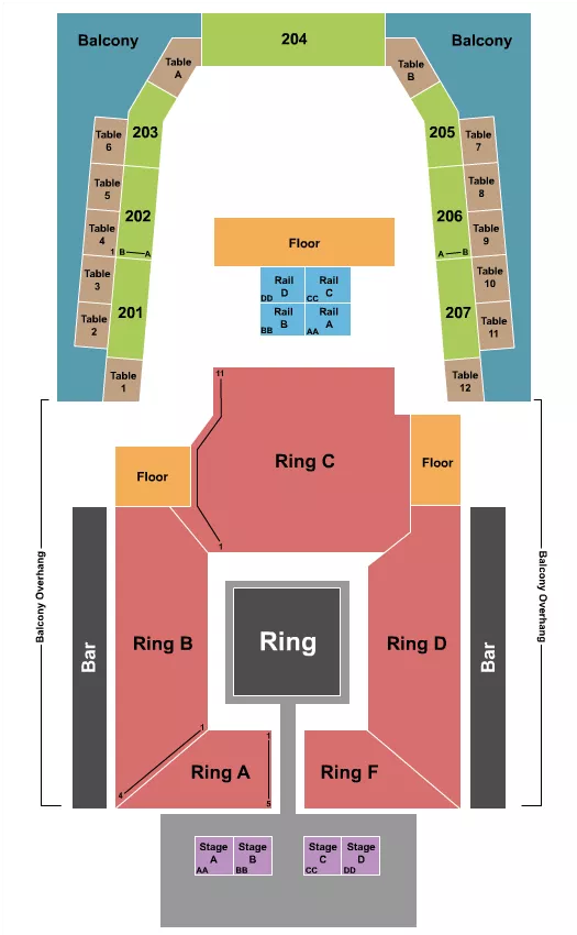 seating chart for Archer Music Hall - Boxing - eventticketscenter.com