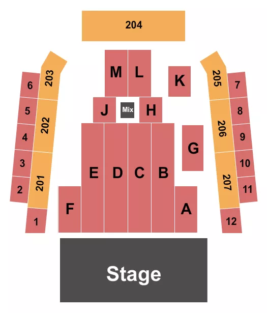 seating chart for Archer Music Hall - Endstage 2 - eventticketscenter.com