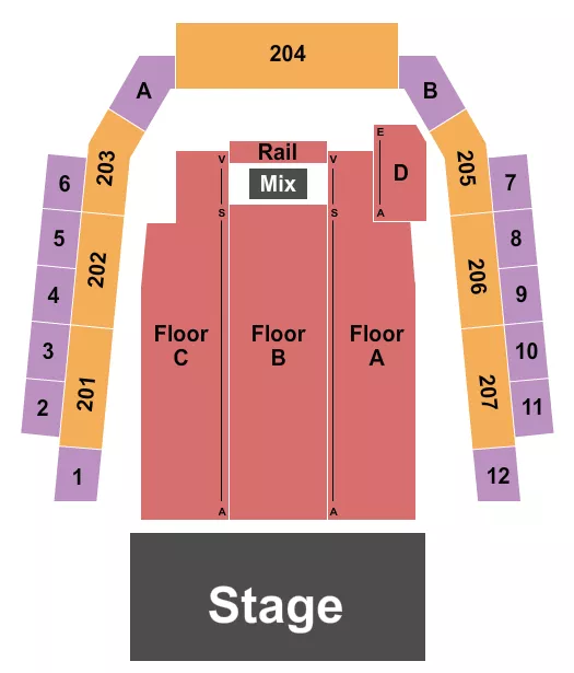 seating chart for Archer Music Hall - Endstage 3 - eventticketscenter.com