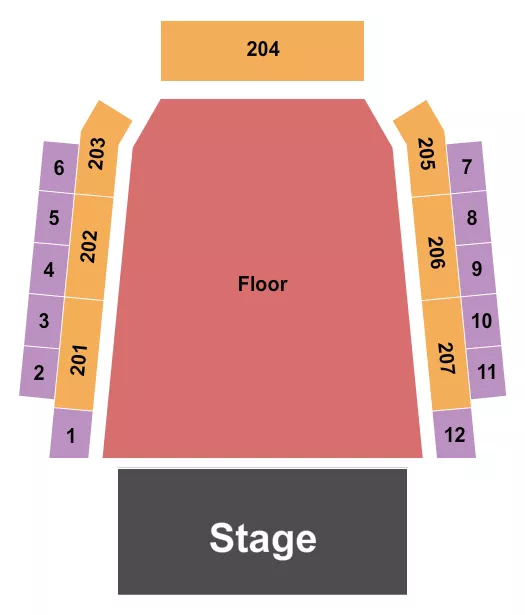 seating chart for Archer Music Hall - Endstage GA Floor - eventticketscenter.com