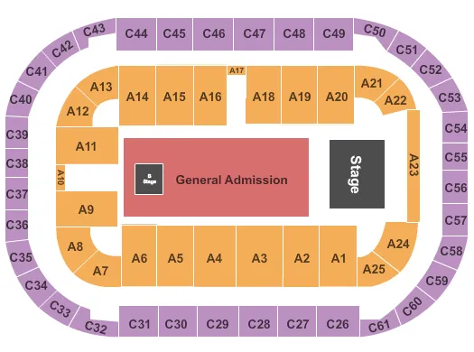 seating chart for Arena At Ford Idaho Center - General Admission - eventticketscenter.com