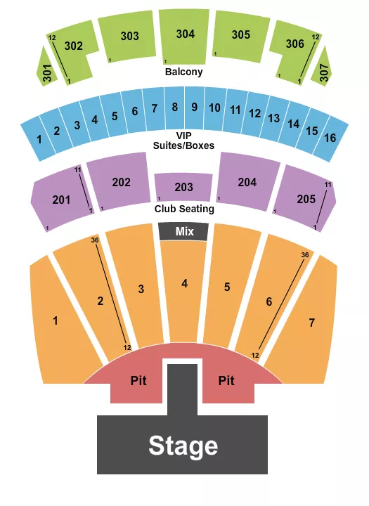 seating chart for Arizona Financial Theatre - Endstage GA Pit w/ Catwalk - eventticketscenter.com