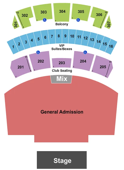 seating chart for Arizona Financial Theatre - Endstage GA - eventticketscenter.com