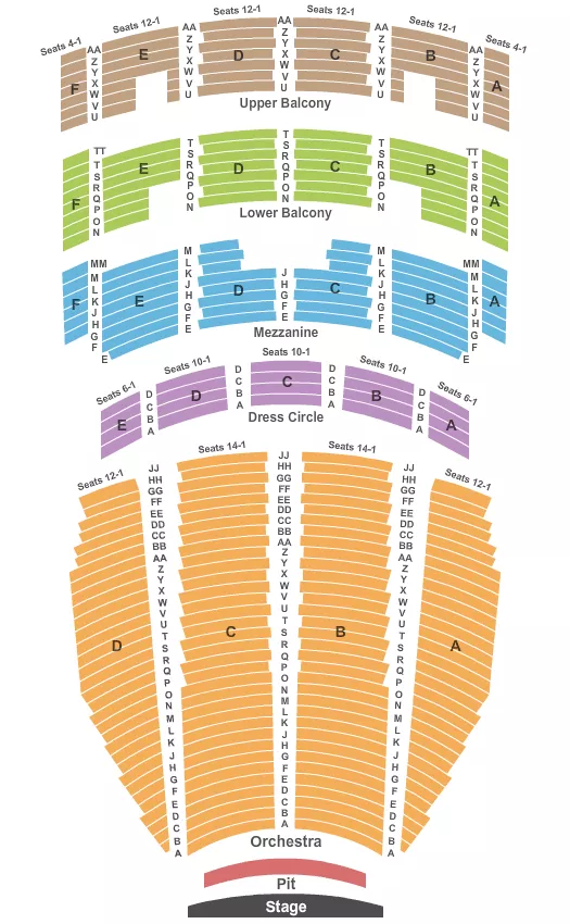 seating chart for Arlene Schnitzer Concert Hall - Endstage with PIT - eventticketscenter.com