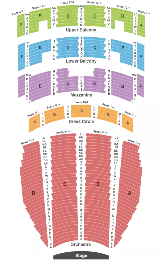 seating chart for Arlene Schnitzer Concert Hall - End Stage - eventticketscenter.com
