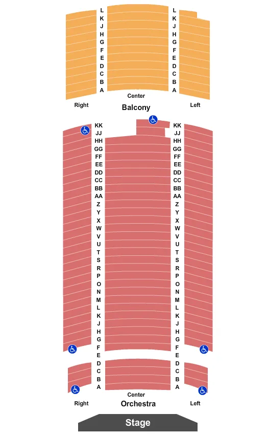 seating chart for Arlington Music Hall - End Stage - eventticketscenter.com