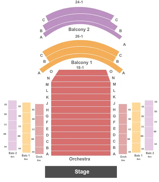 seating chart for Jarson Kaplan Theater at Aronoff Center - End Stage - eventticketscenter.com