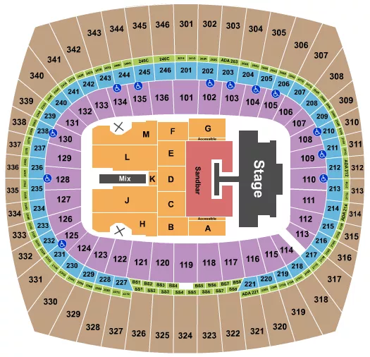 seating chart for Arrowhead Stadium - Kenny Chesney - eventticketscenter.com