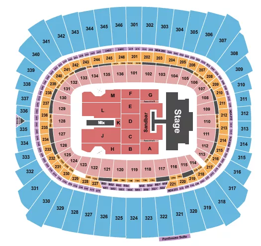 seating chart for Arrowhead Stadium - Kenny Chesney - eventticketscenter.com