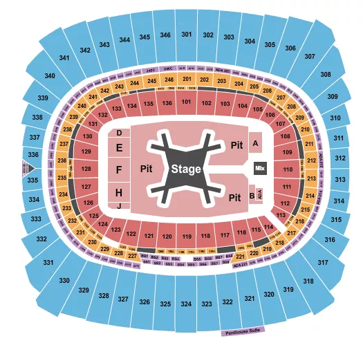 seating chart for Arrowhead Stadium - Luke Combs - eventticketscenter.com