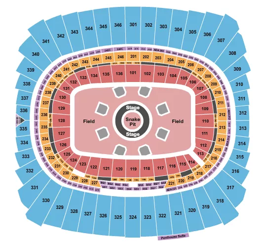 seating chart for Arrowhead Stadium - Metallica - eventticketscenter.com