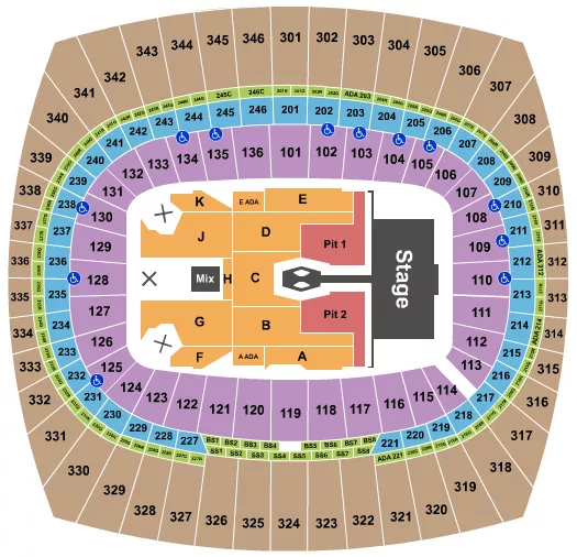 seating chart for Arrowhead Stadium - Morgan Wallen - eventticketscenter.com