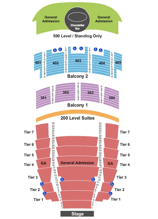 seating chart for The Midland Theatre - MO - End Stage GA - eventticketscenter.com