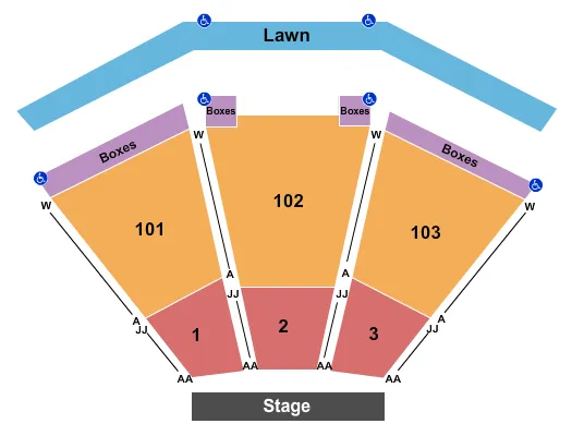 seating chart for Ascend Amphitheater - End Stage 2 - eventticketscenter.com