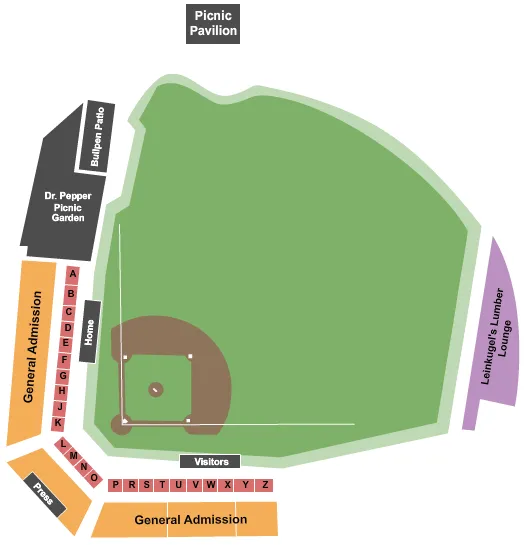 seating chart for NelsonCorp Field - Baseball - eventticketscenter.com