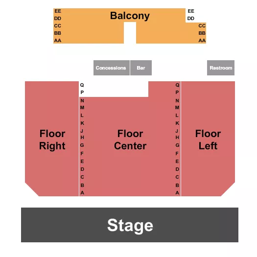 seating chart for Astra Theatre - Endstage - eventticketscenter.com