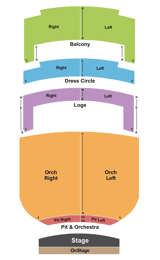 seating chart for Atlanta Symphony Hall - Endstage Pit - OnStage Seating - eventticketscenter.com