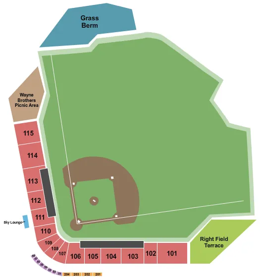seating chart for Atrium Health Ballpark - Baseball 2 - eventticketscenter.com