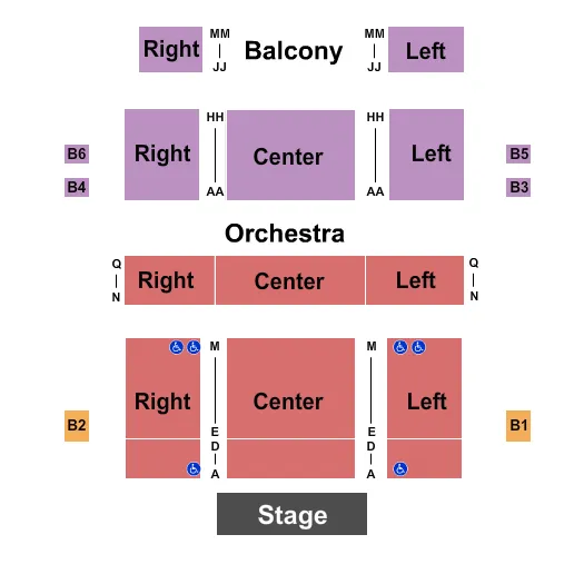 seating chart for Attucks Theatre - End Stage - eventticketscenter.com