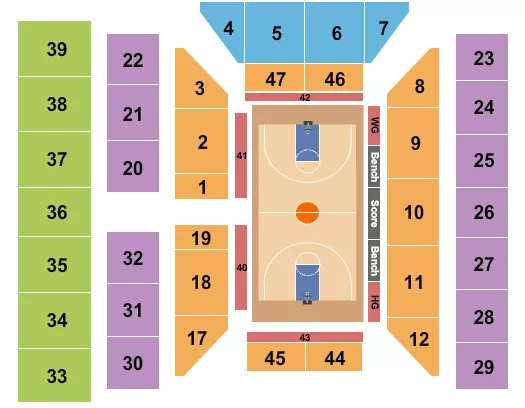 seating chart for Augusta Civic Center - ME - Basketball - Globetrotters - eventticketscenter.com