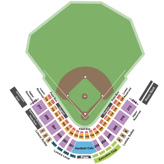 seating chart for Arthur W. Perdue Stadium - Baseball - eventticketscenter.com