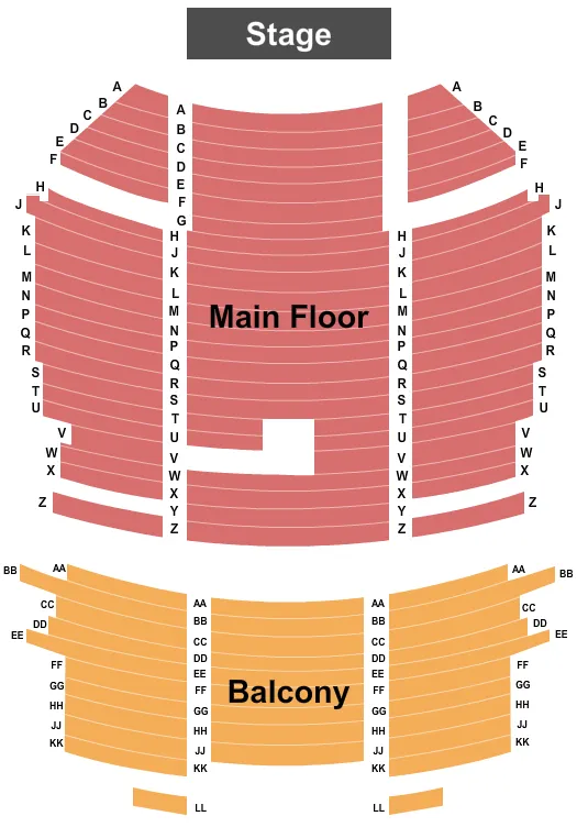 seating chart for Austad Auditorium At Browning Center for the Performing Arts - End Stage - eventticketscenter.com