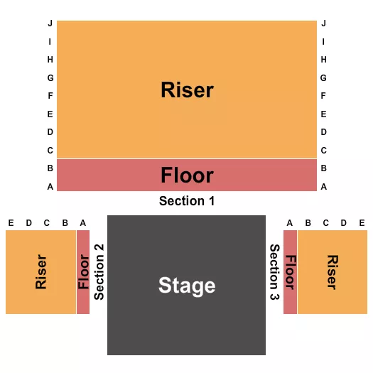 seating chart for Austin Allyn Theatre at Redhouse Arts Center - Endstage - eventticketscenter.com